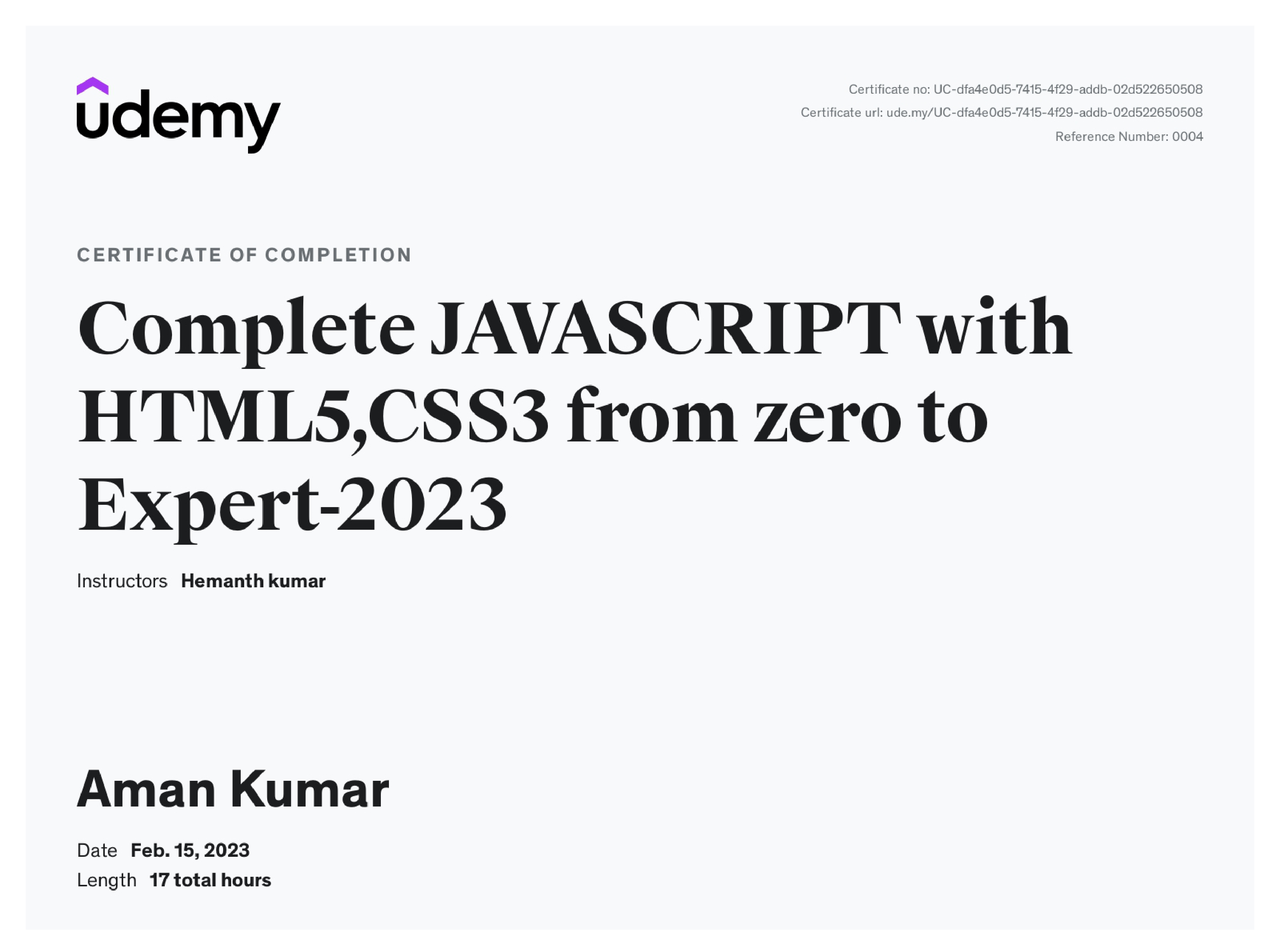 JavaScript Expert Certificate